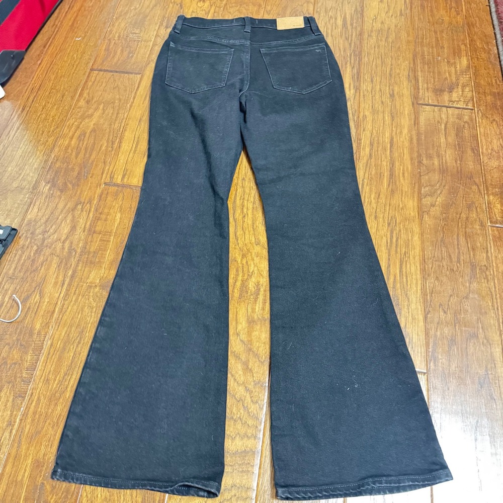Madewell The Perfect Vintage Flare Jeans Black High Rise Stretch 25 heavy cotton